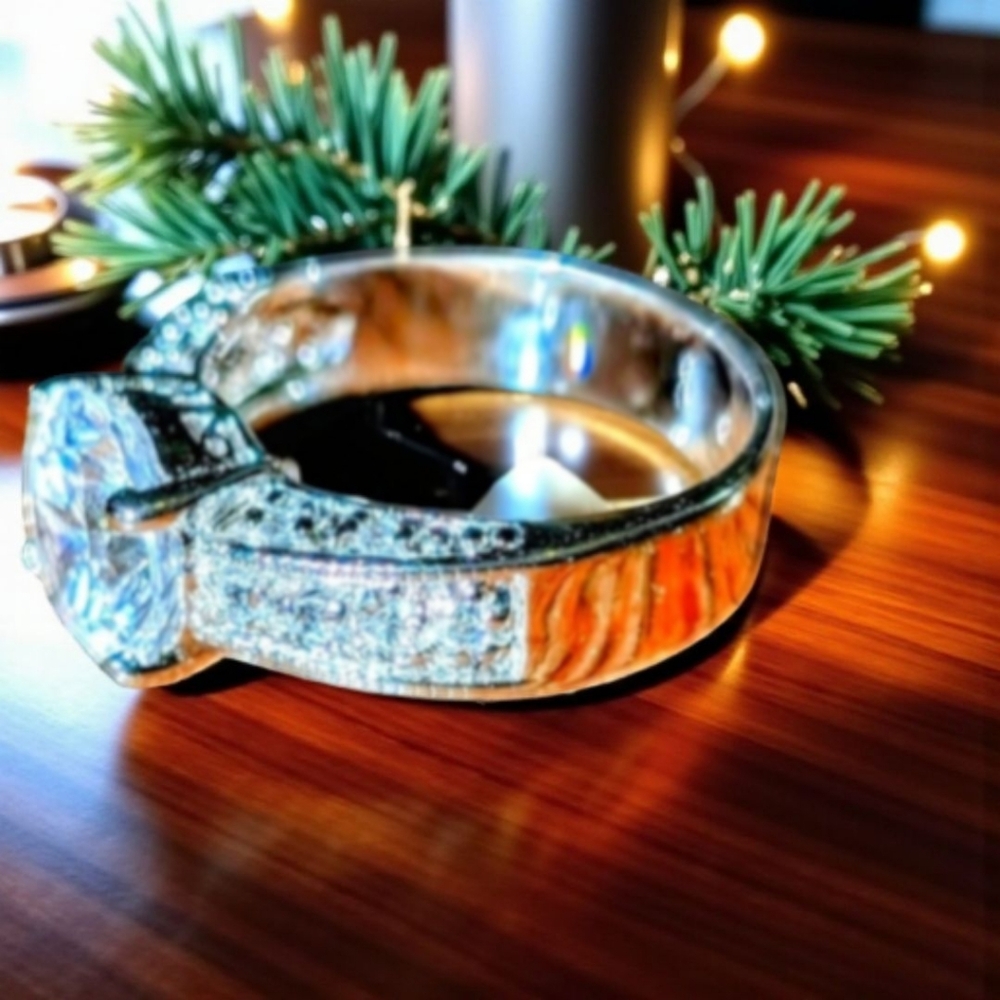 Glamorous Signed .925 Silver Ring With Dazzling R… - image 3